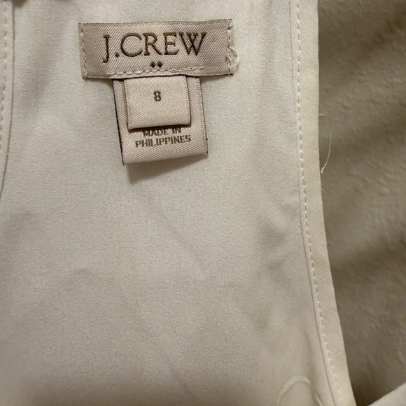 J CREW Women's Ivory Feather Lined Sleeveless Cami, Top SZ 8, Like New - Picture 5 of 6